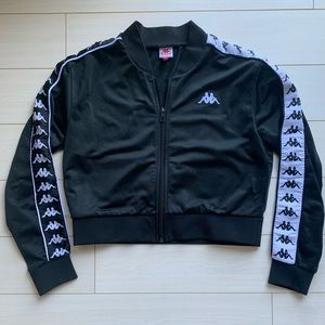 Kappa black and white crop zip jacket
